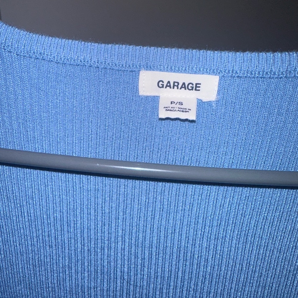 Garage Blue Ribbed Knit Top - Picture 3 of 3